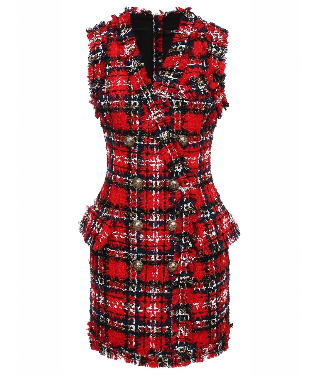 BALMAIN RED TWEED MINI Dress 36 - 4 For ...